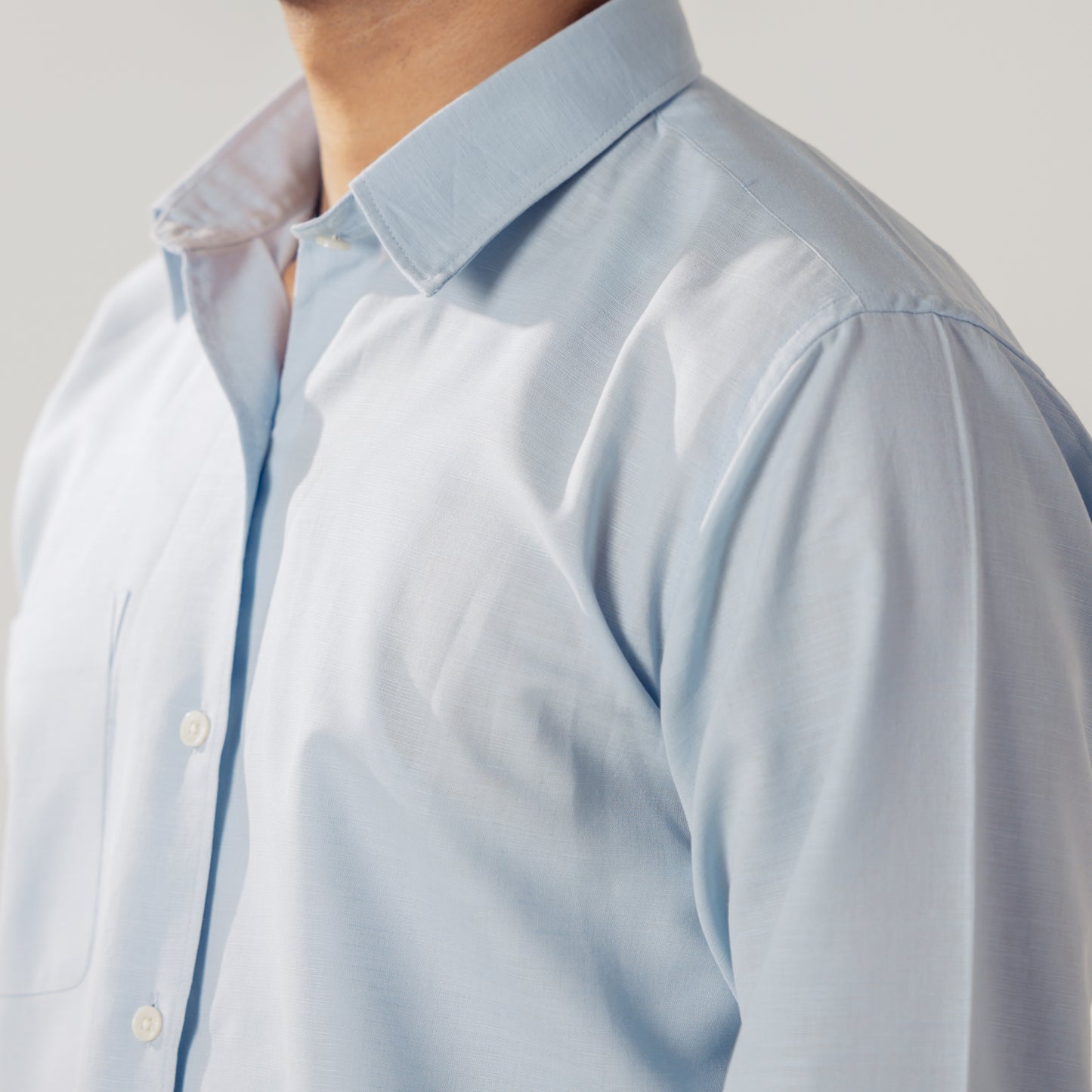 Regular Fit Linen shirt - Sky Blue