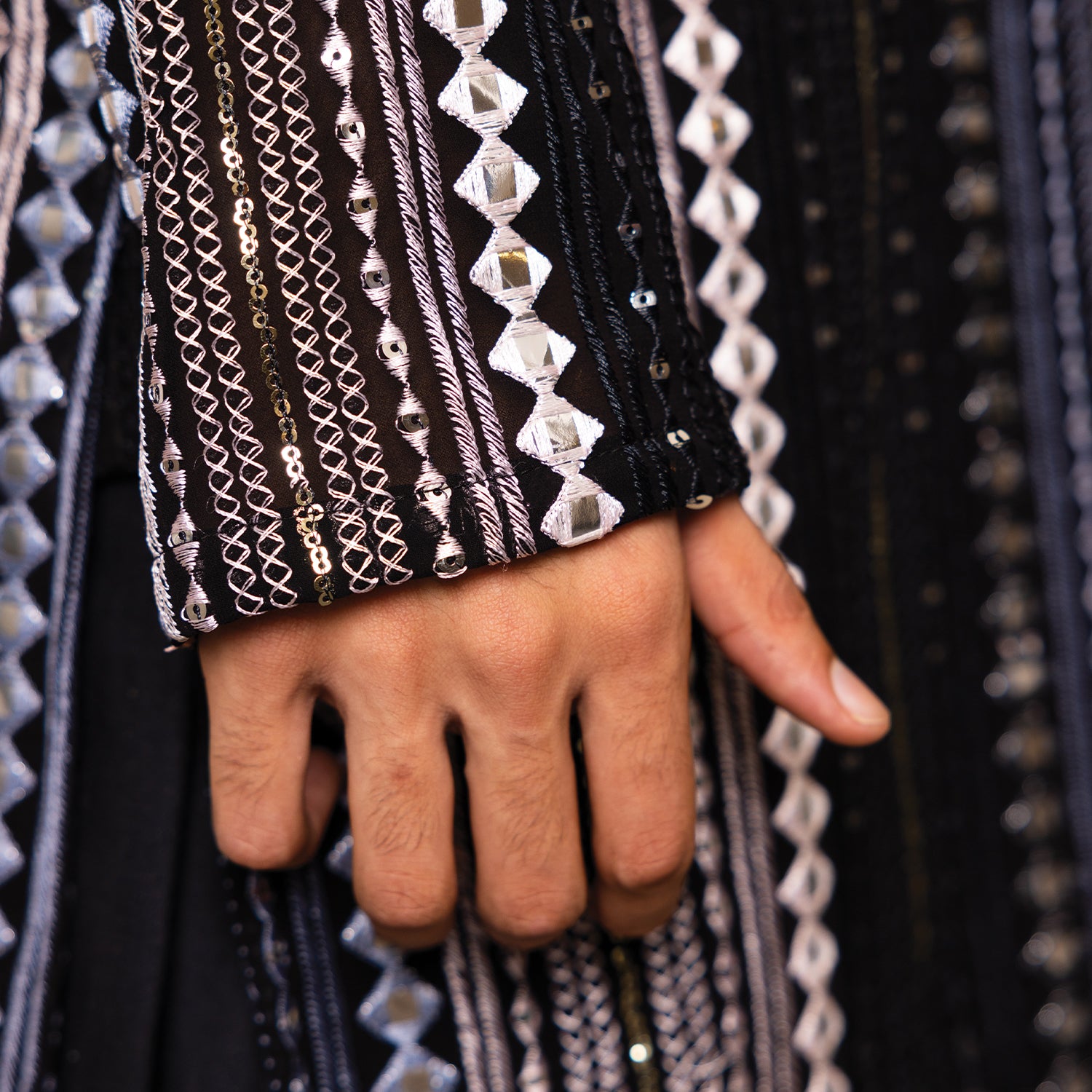 Midnight Black Noir Georgette Kurta