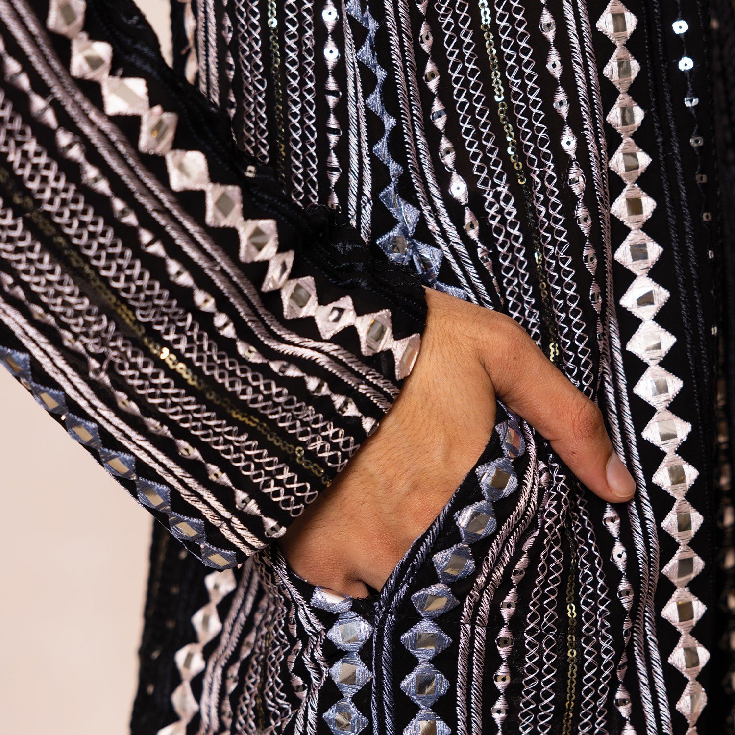 Midnight Black Noir Georgette Kurta