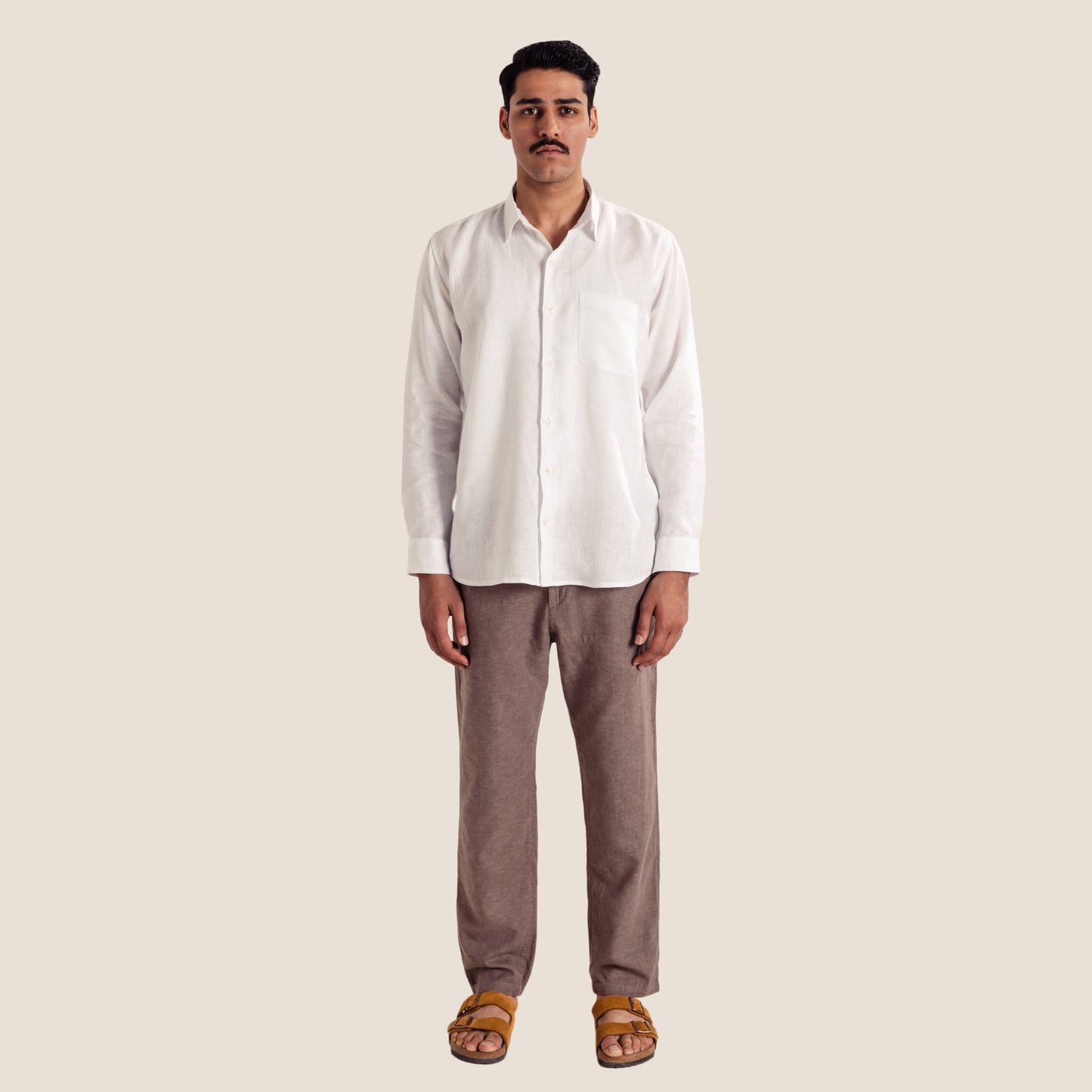 100% Pure Linen Shirt ( Ivory White )- Premium Breathable Comfort