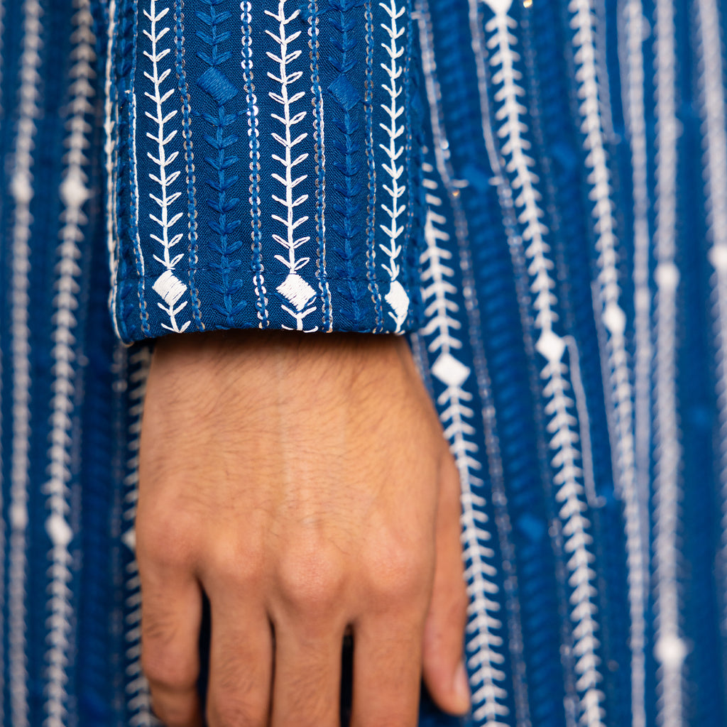 Eclipse Indigo Blue Sequins Kurta