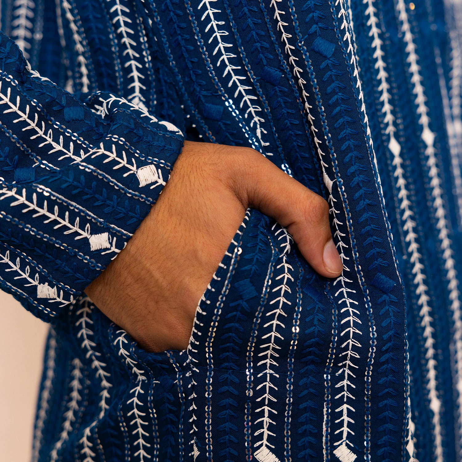 Eclipse Indigo Blue Sequins Kurta