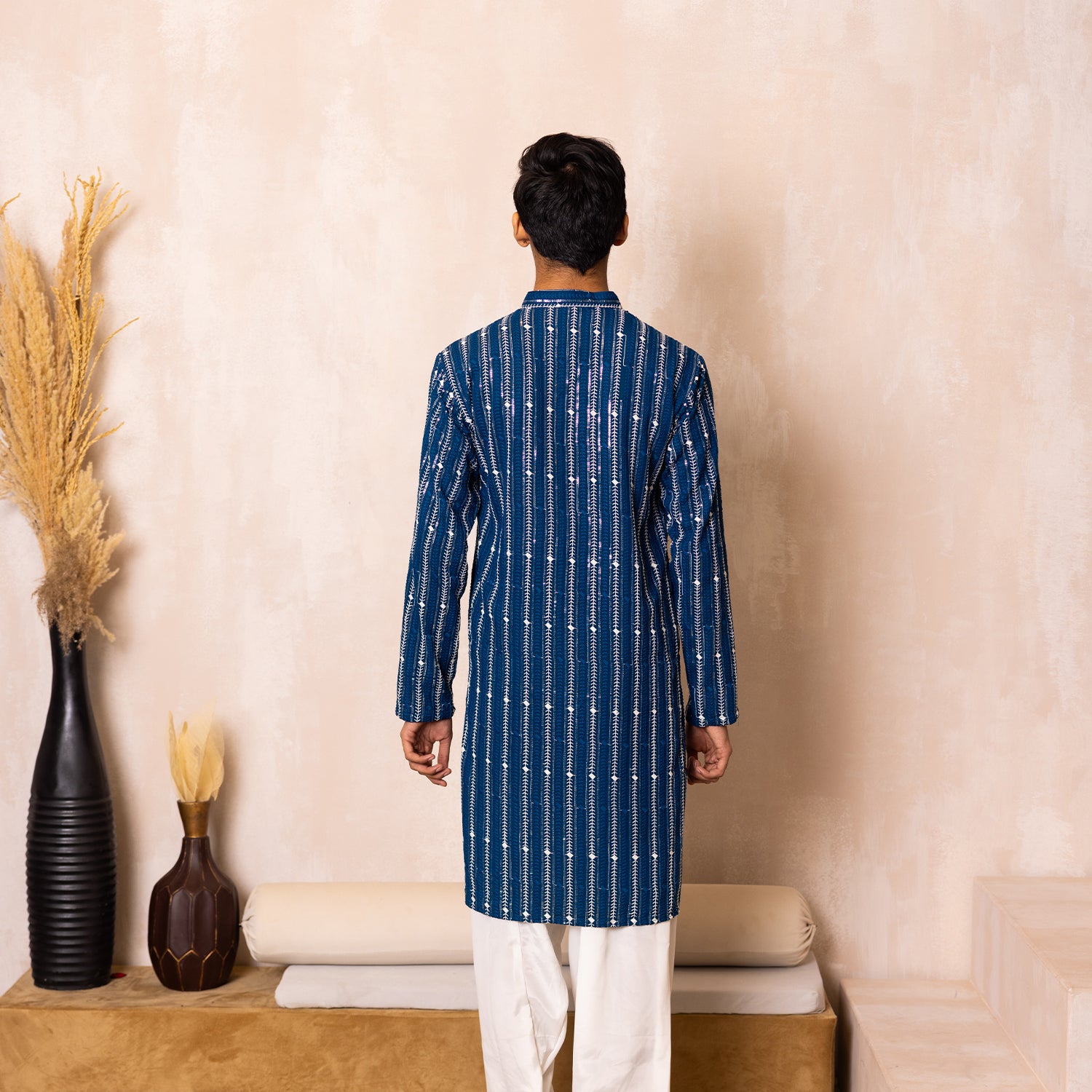 Eclipse Indigo Blue Sequins Kurta