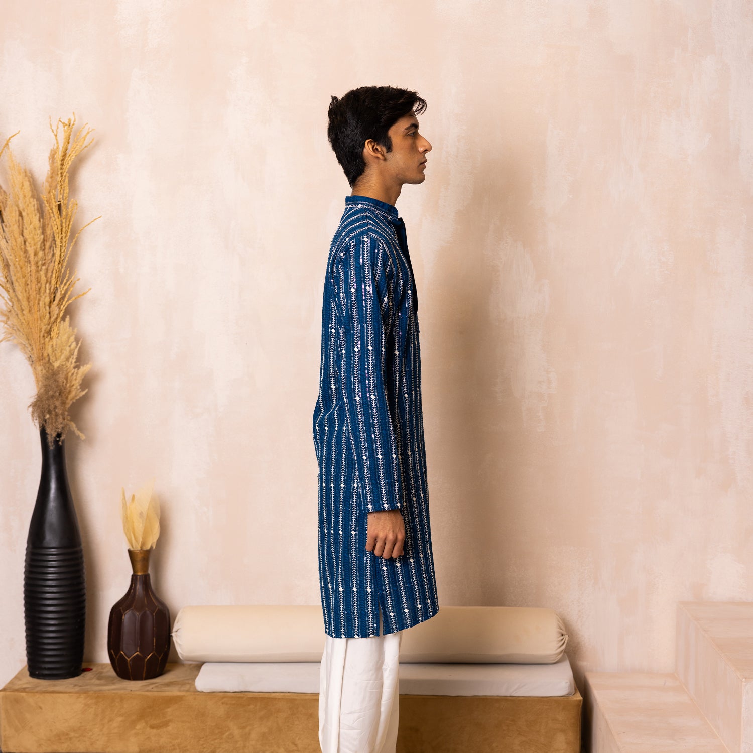 Eclipse Indigo Blue Sequins Kurta