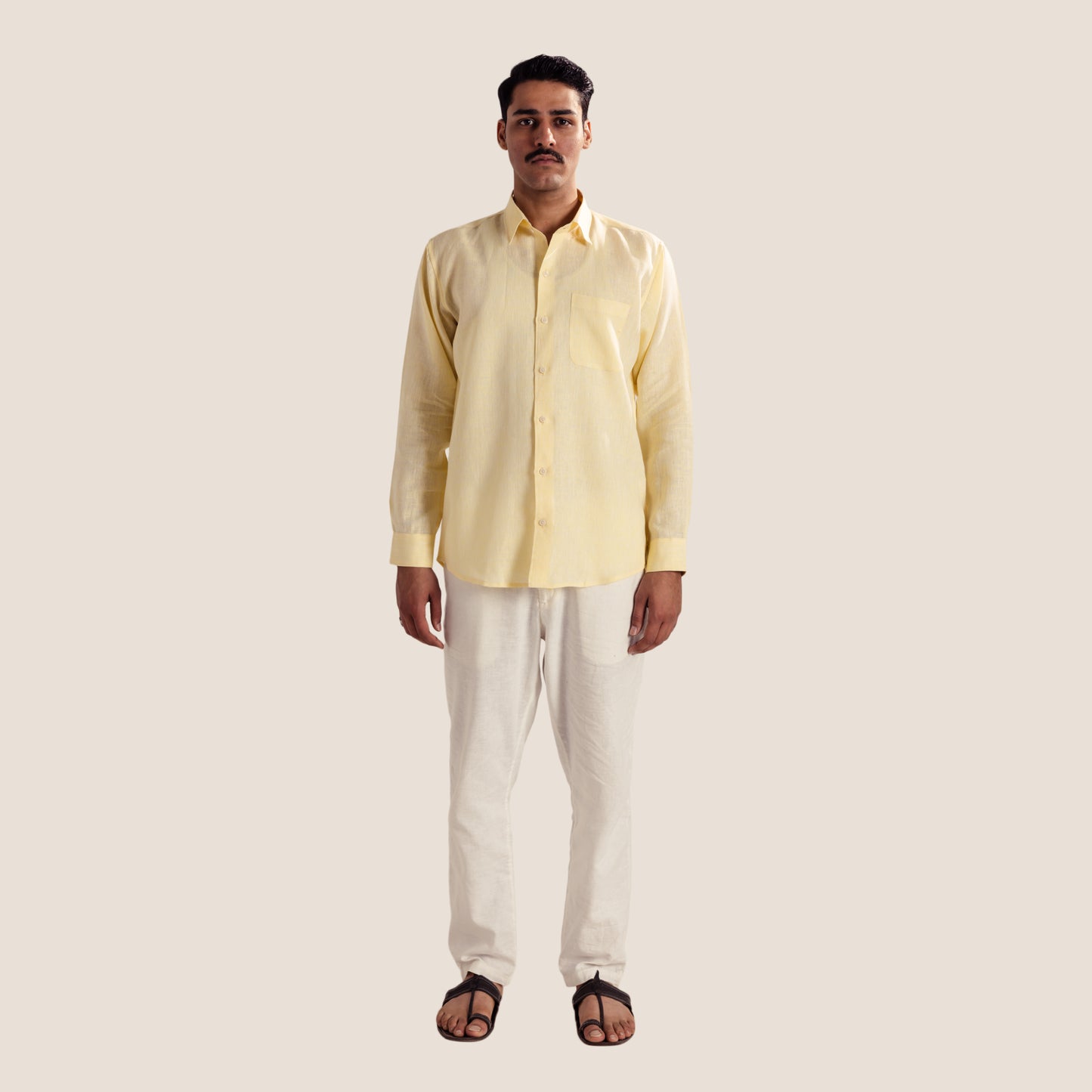 100% Pure Linen Shirt ( Lime Yellow )- Premium Breathable Comfort