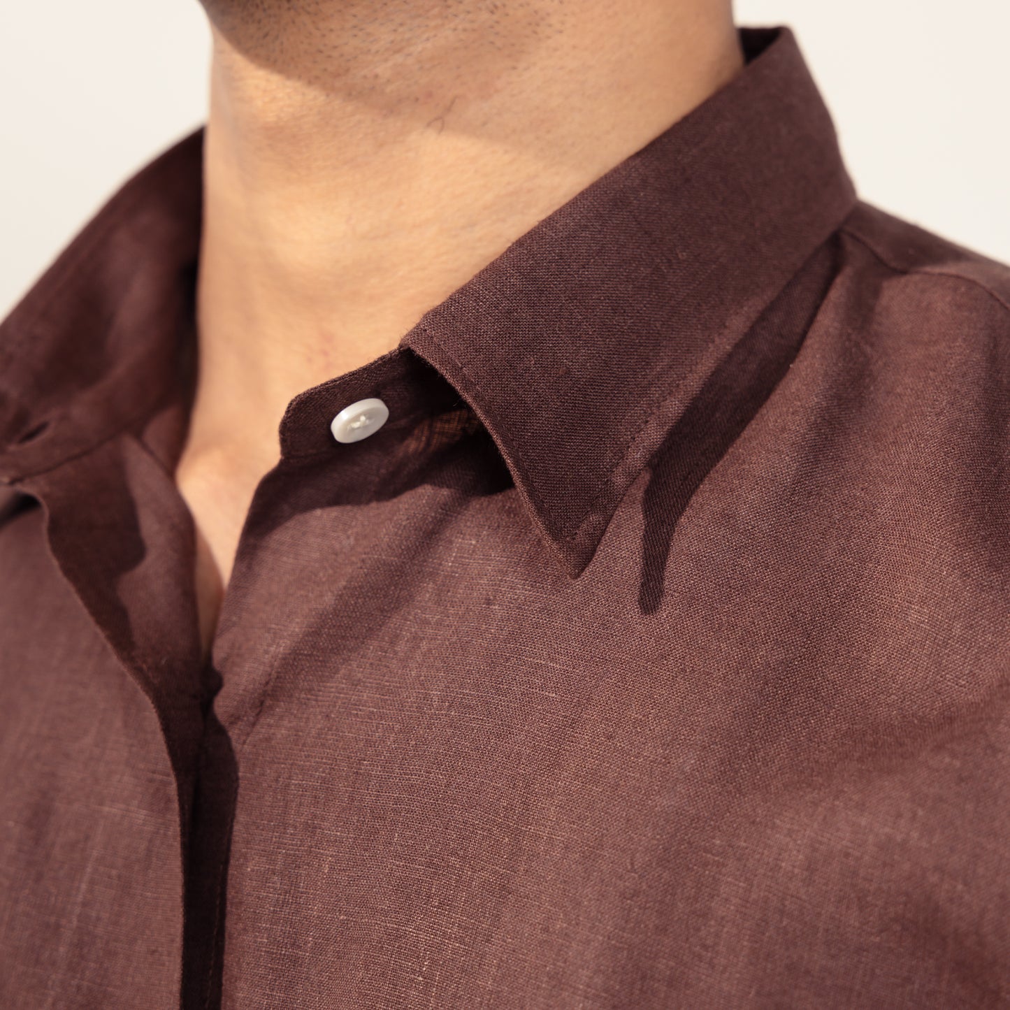 100% Pure Linen Shirt ( Tree Trunk Brown )- Premium Breathable Comfort