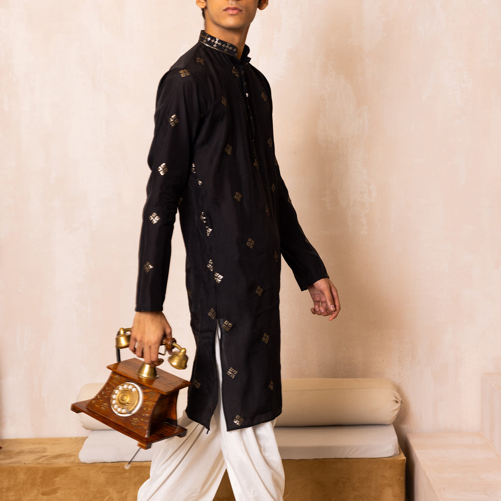 Classic Black Kurta