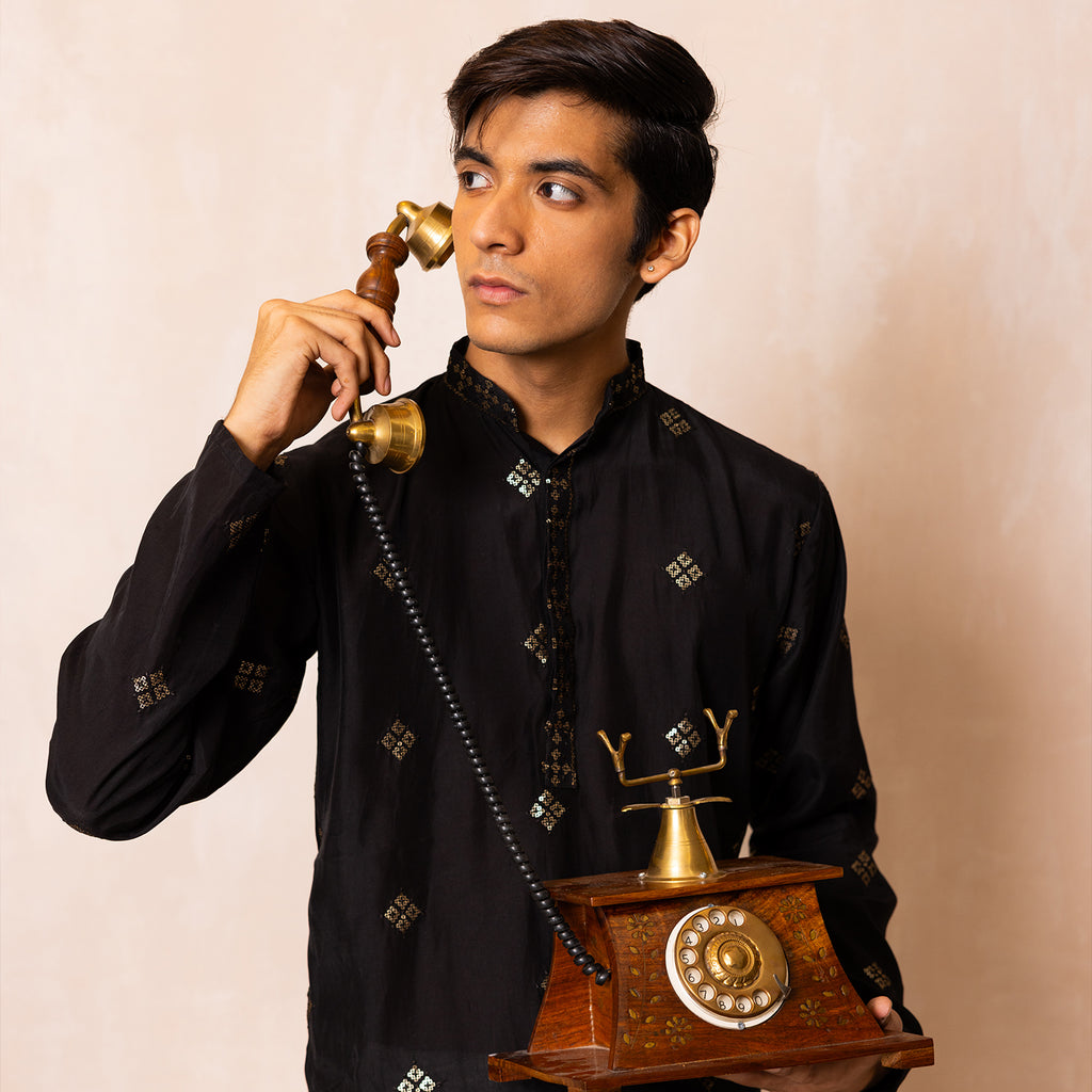 Classic Black Kurta