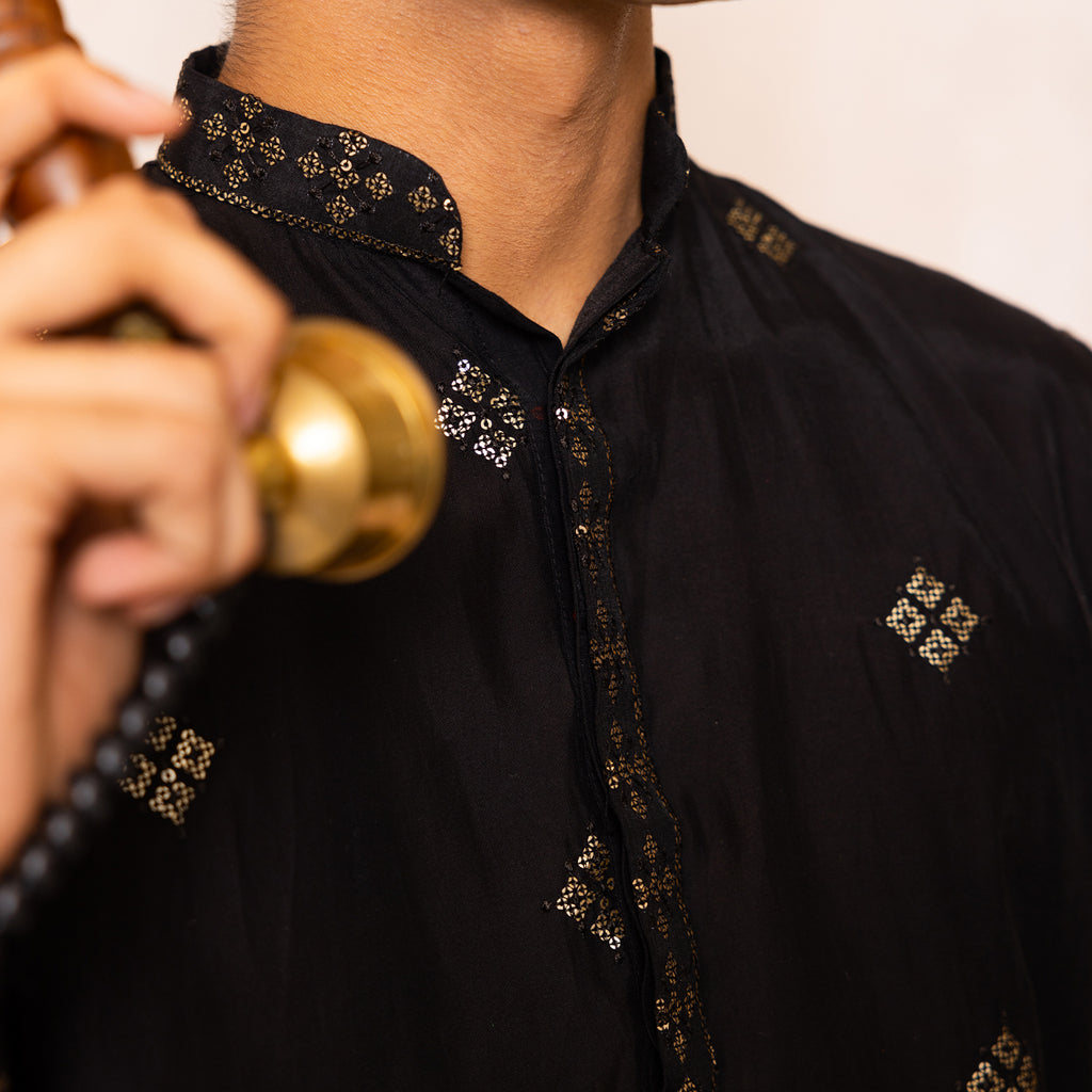 Classic Black Kurta