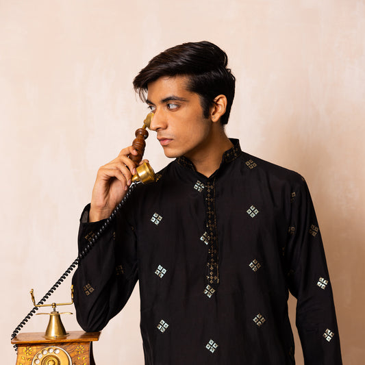 Classic Black Kurta