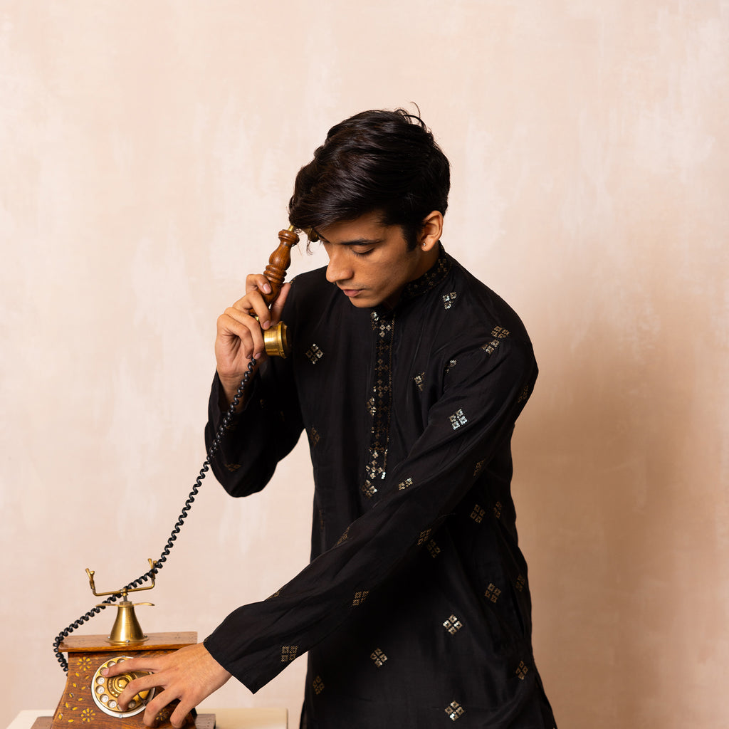 Classic Black Kurta