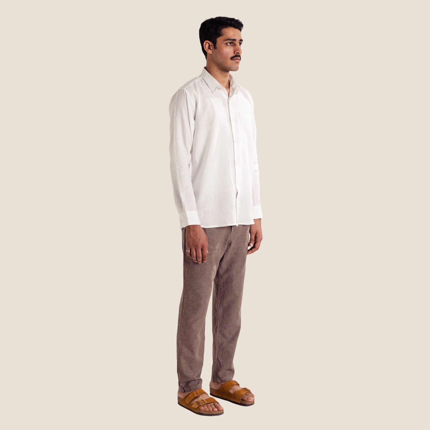 100% Pure Linen Shirt ( Ivory White )- Premium Breathable Comfort