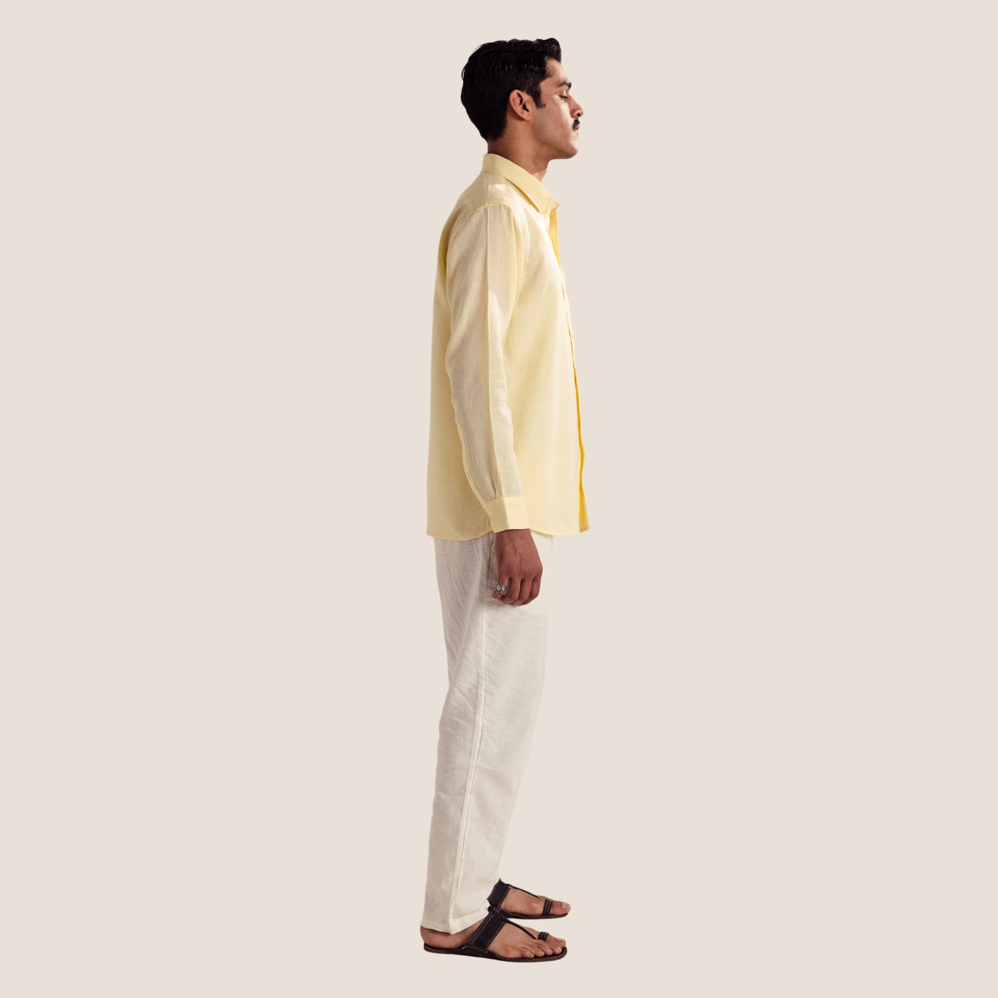 100% Pure Linen Shirt ( Lime Yellow )- Premium Breathable Comfort