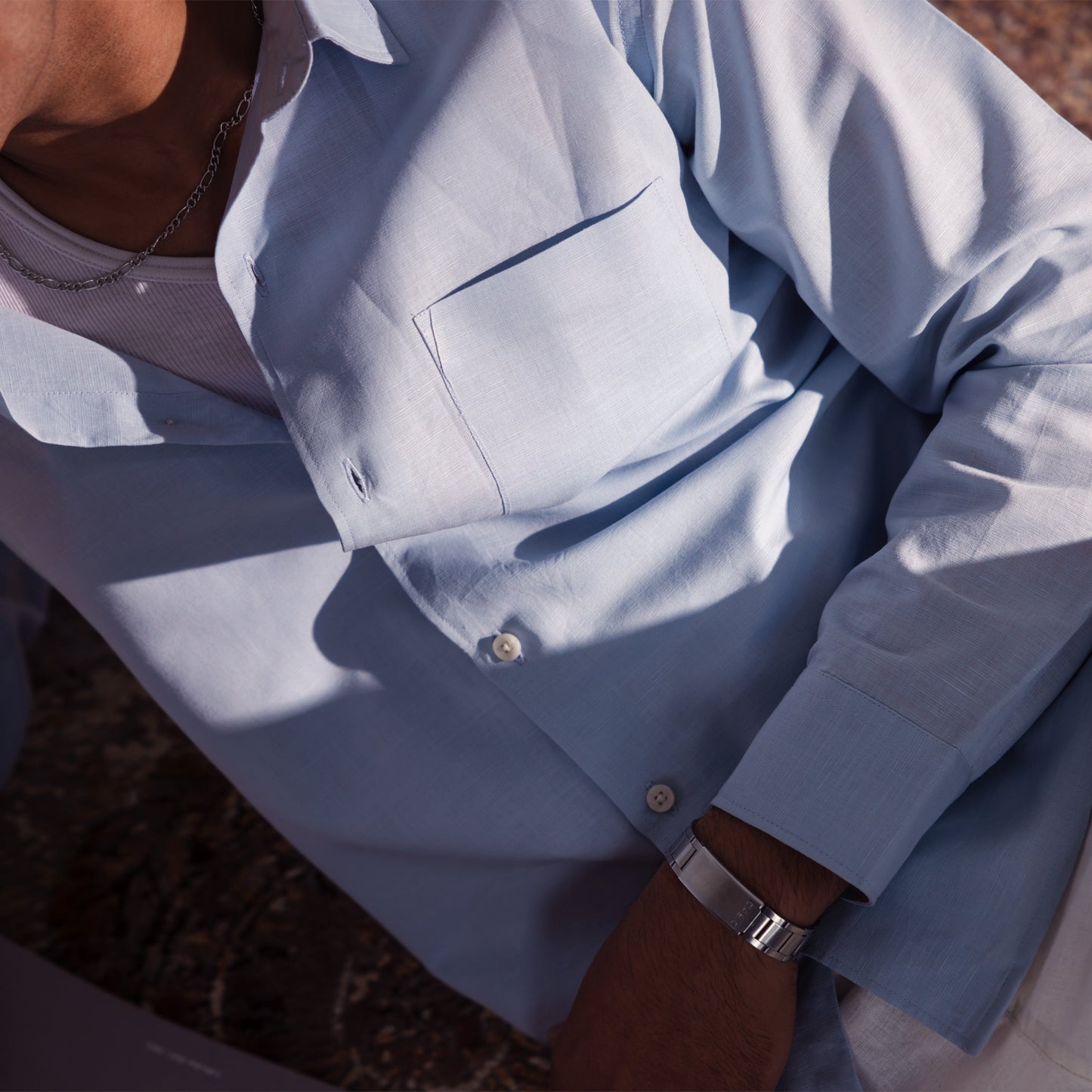 Regular Fit Linen shirt - Sky Blue