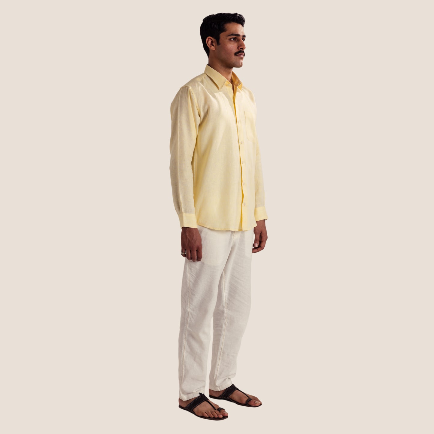 100% Pure Linen Shirt ( Lime Yellow )- Premium Breathable Comfort