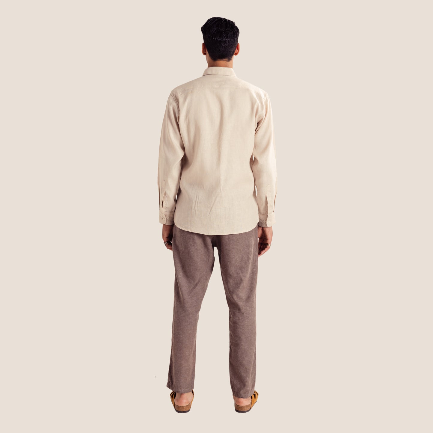 100% Pure Linen Shirt (Beige )- Premium Breathable Comfort