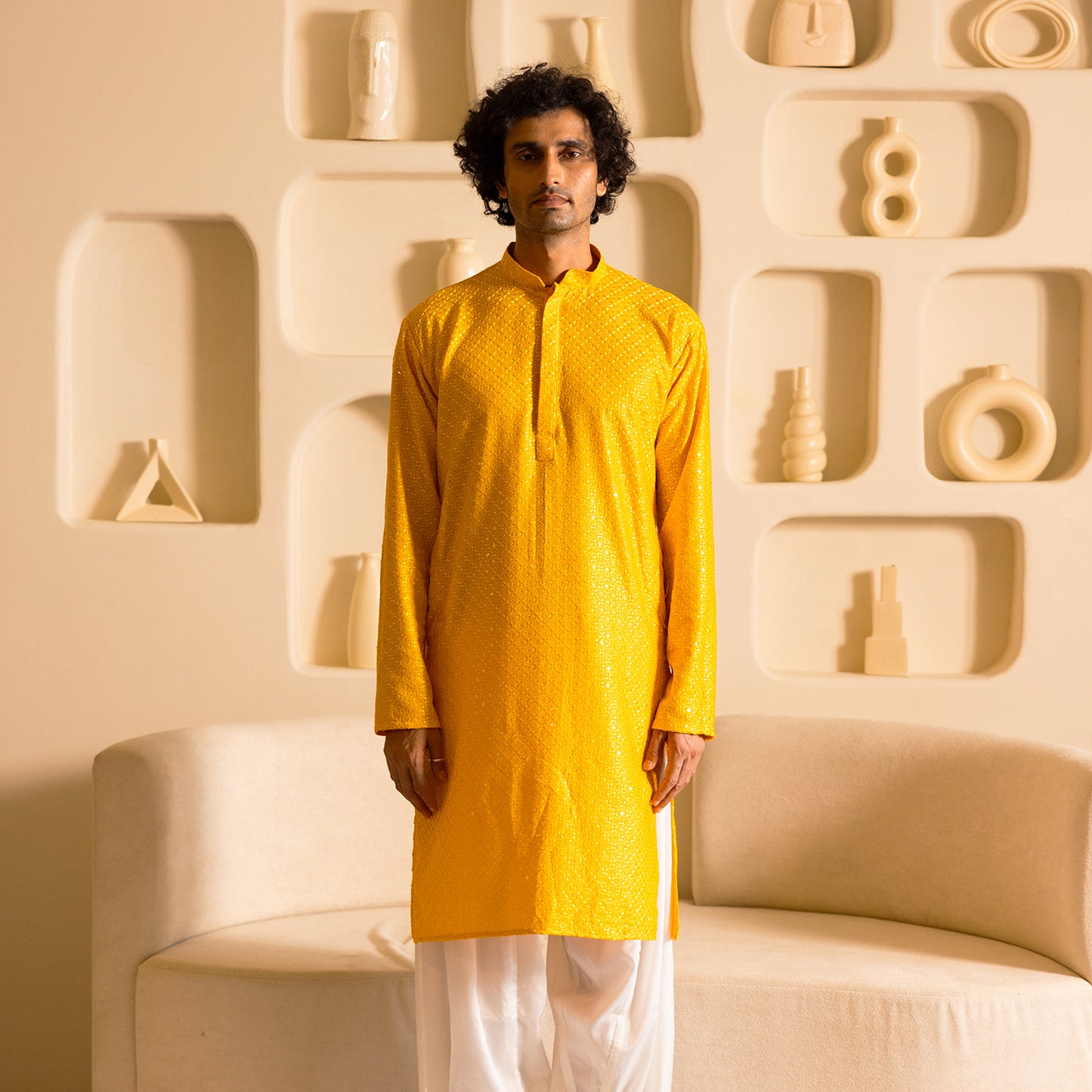 Golden Sunrise Sequin Kurta