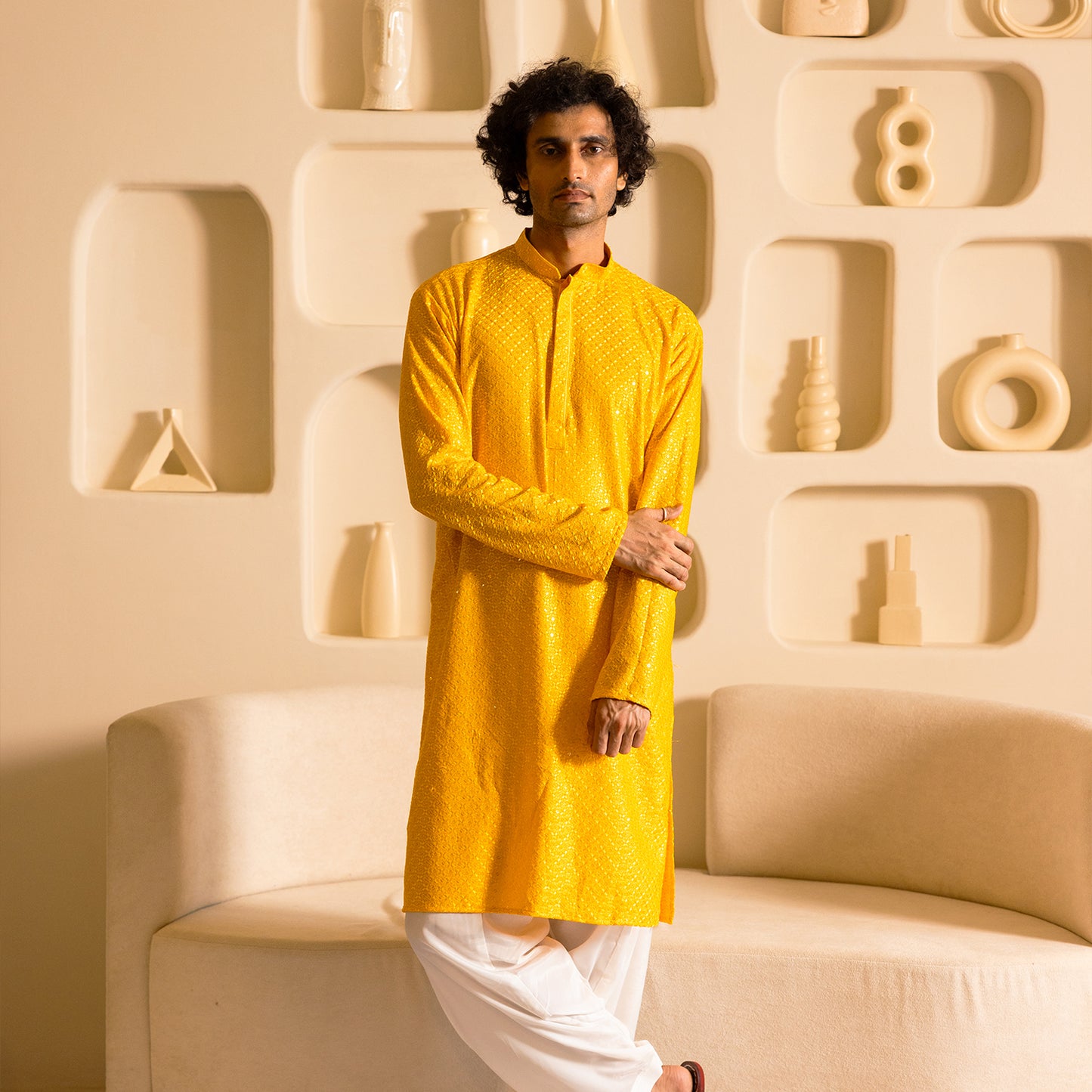 Golden Sunrise Sequin Kurta