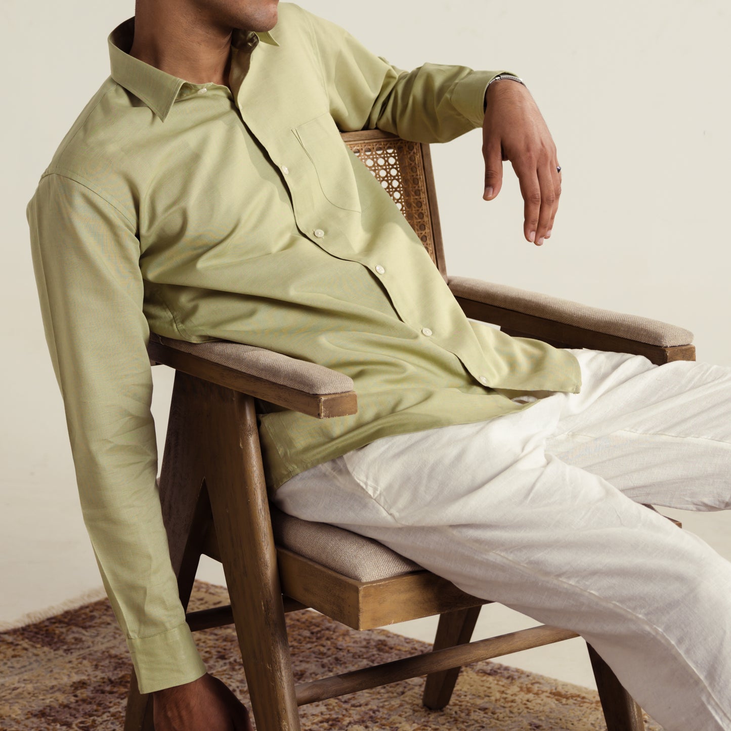 Regular Fit Linen shirt - Sage Green