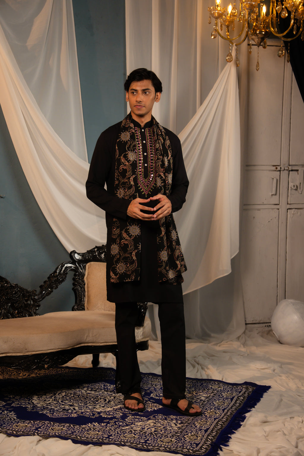 Black Mirror-Work Kurta Set