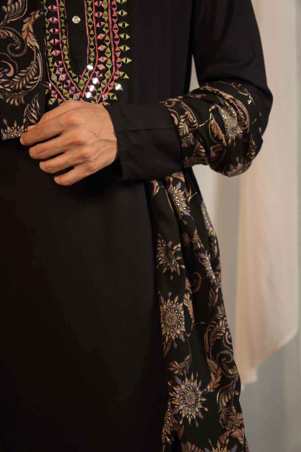 Black Mirror-Work Kurta Set