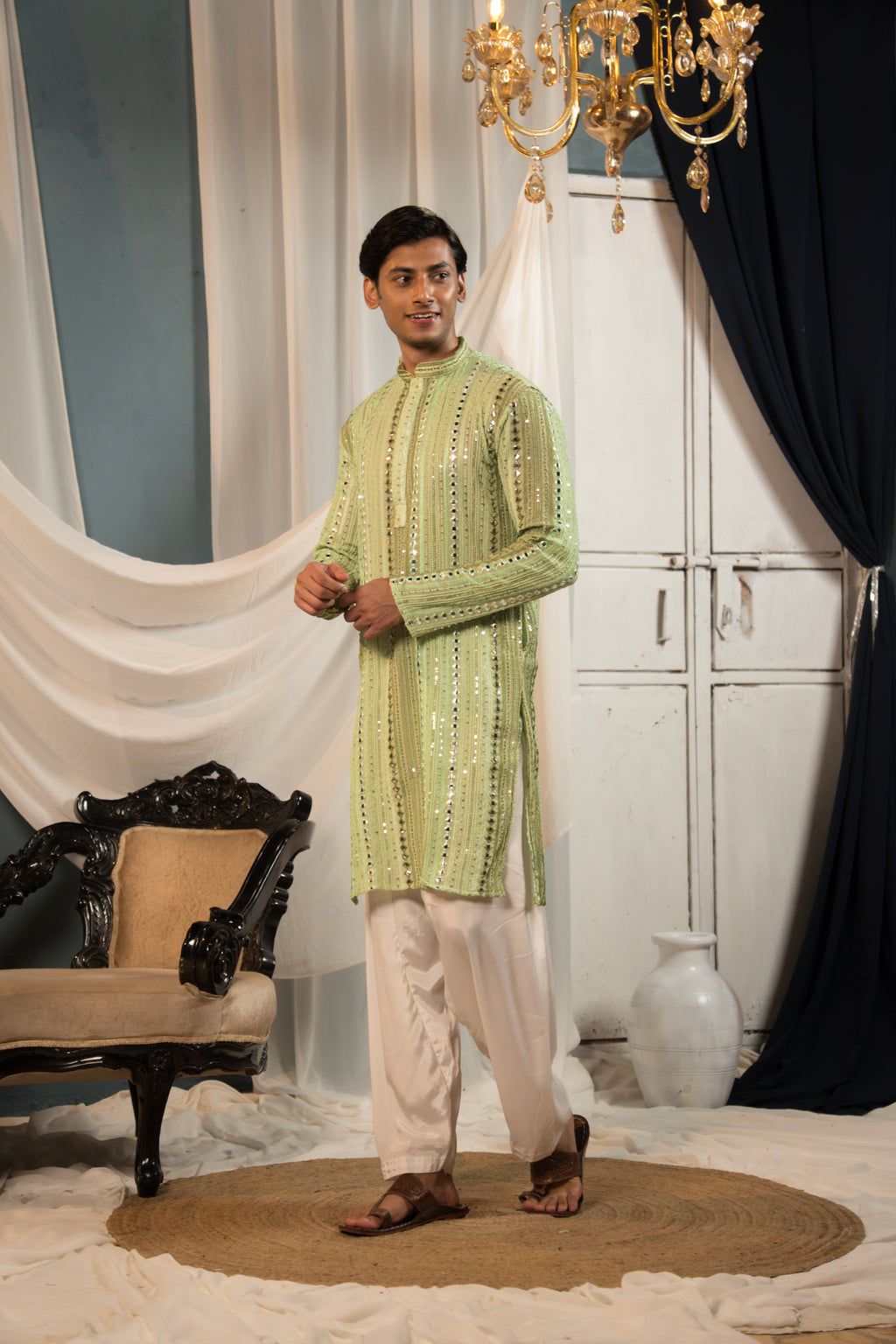 Emerald Green Georgette Kurta
