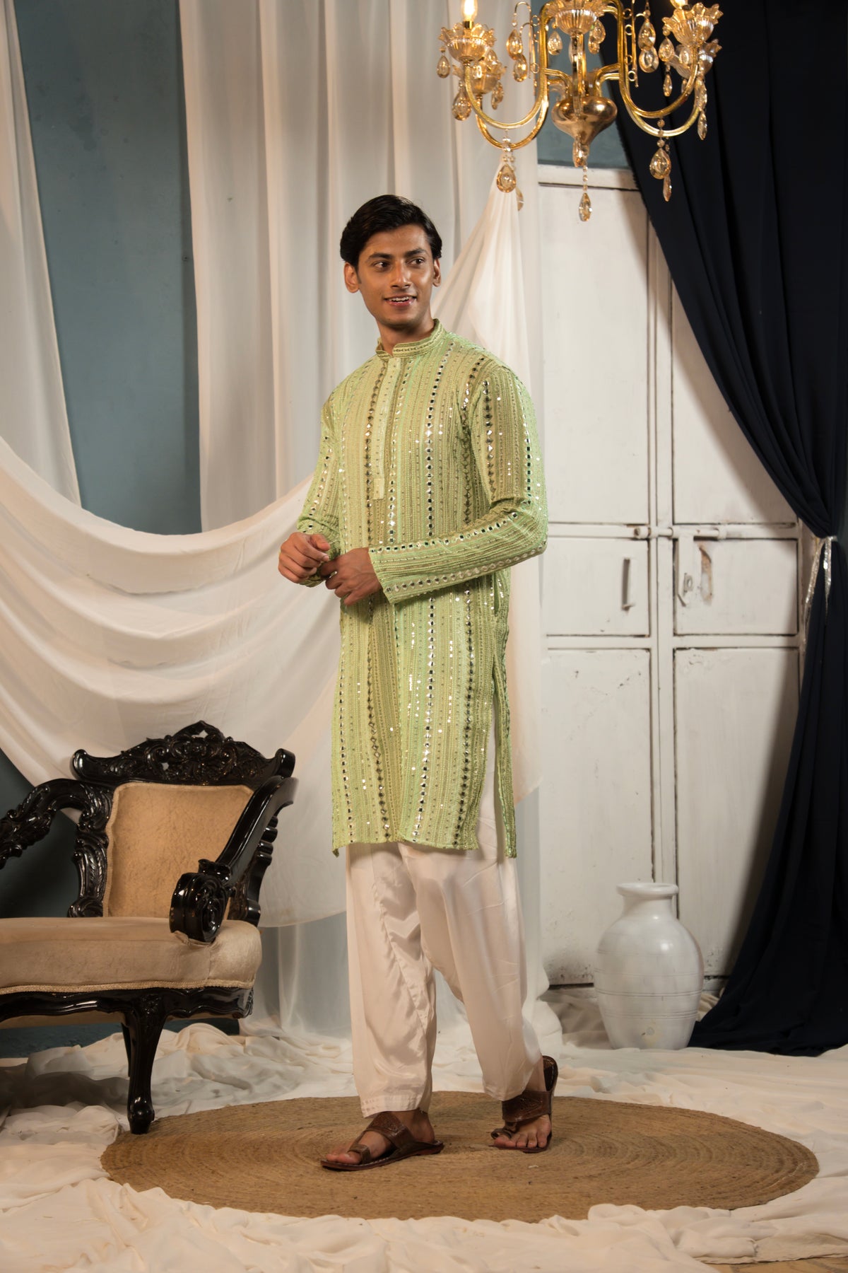 Emerald Green Georgette Kurta