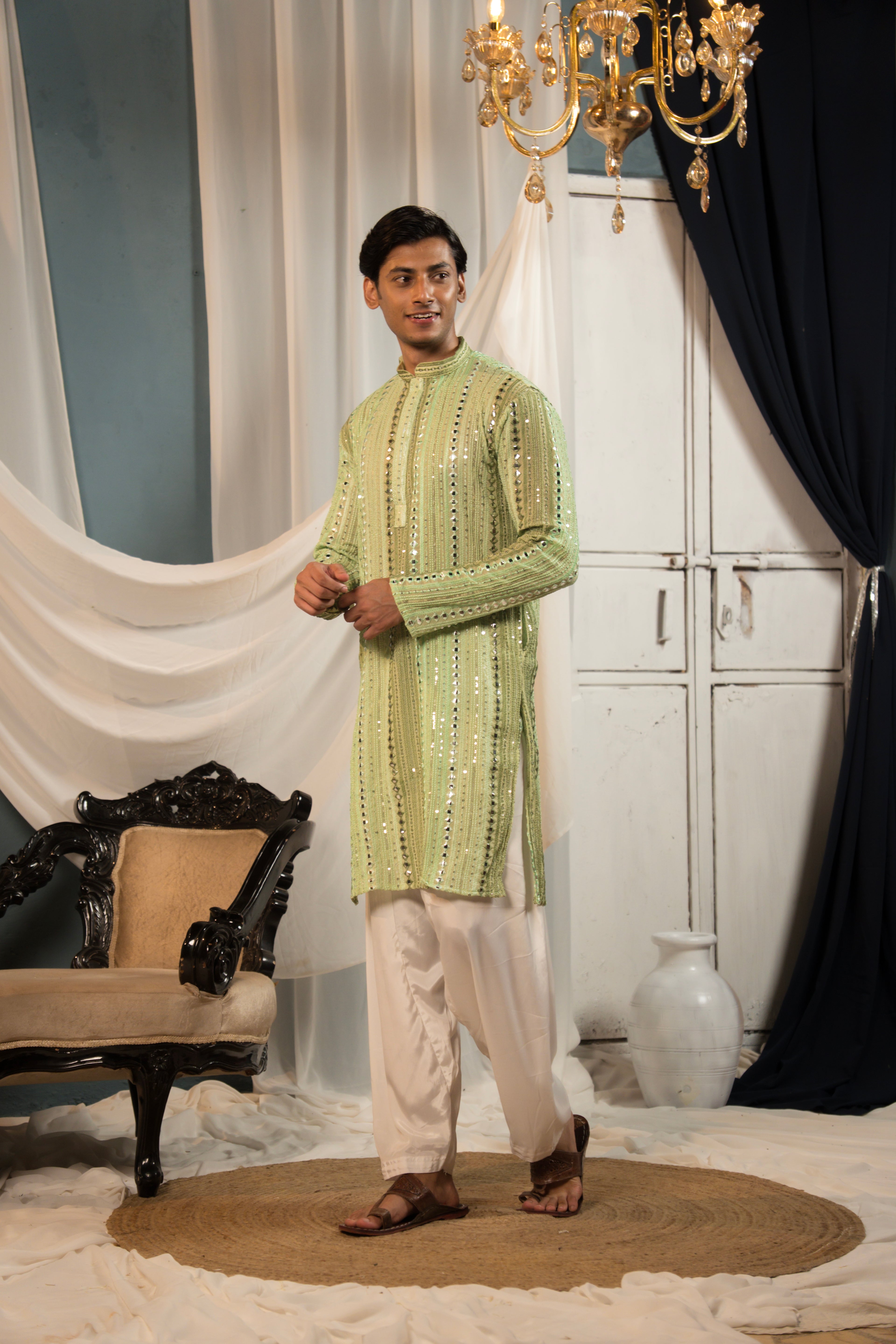 Emerald Green Georgette Kurta