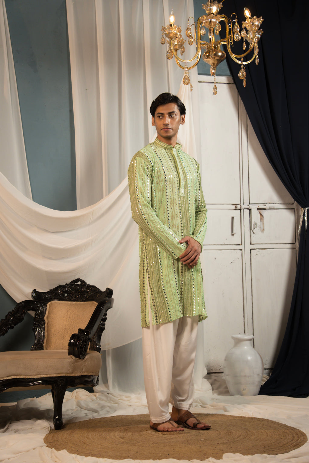 Emerald Green Georgette Kurta