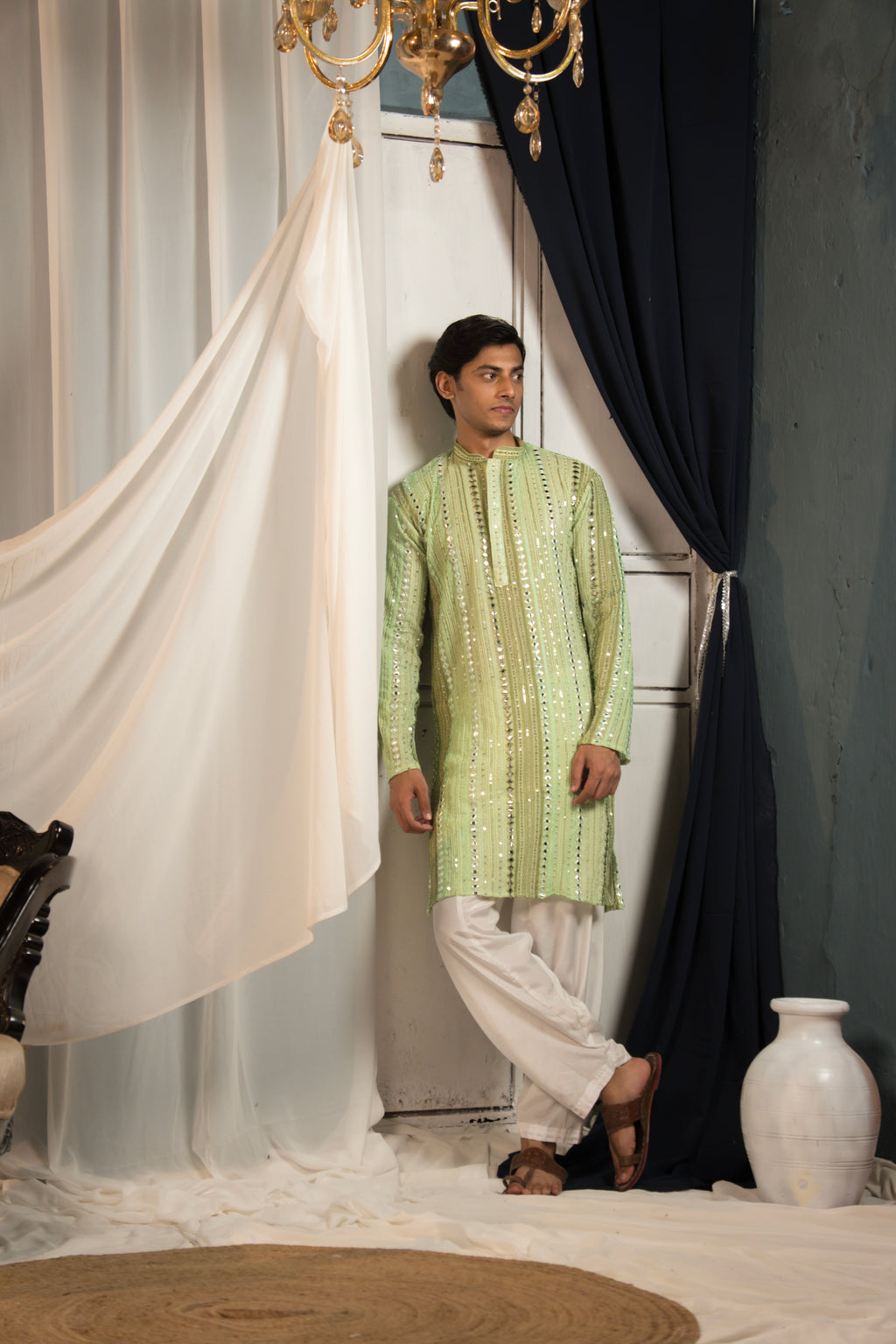 Emerald Green Georgette Kurta