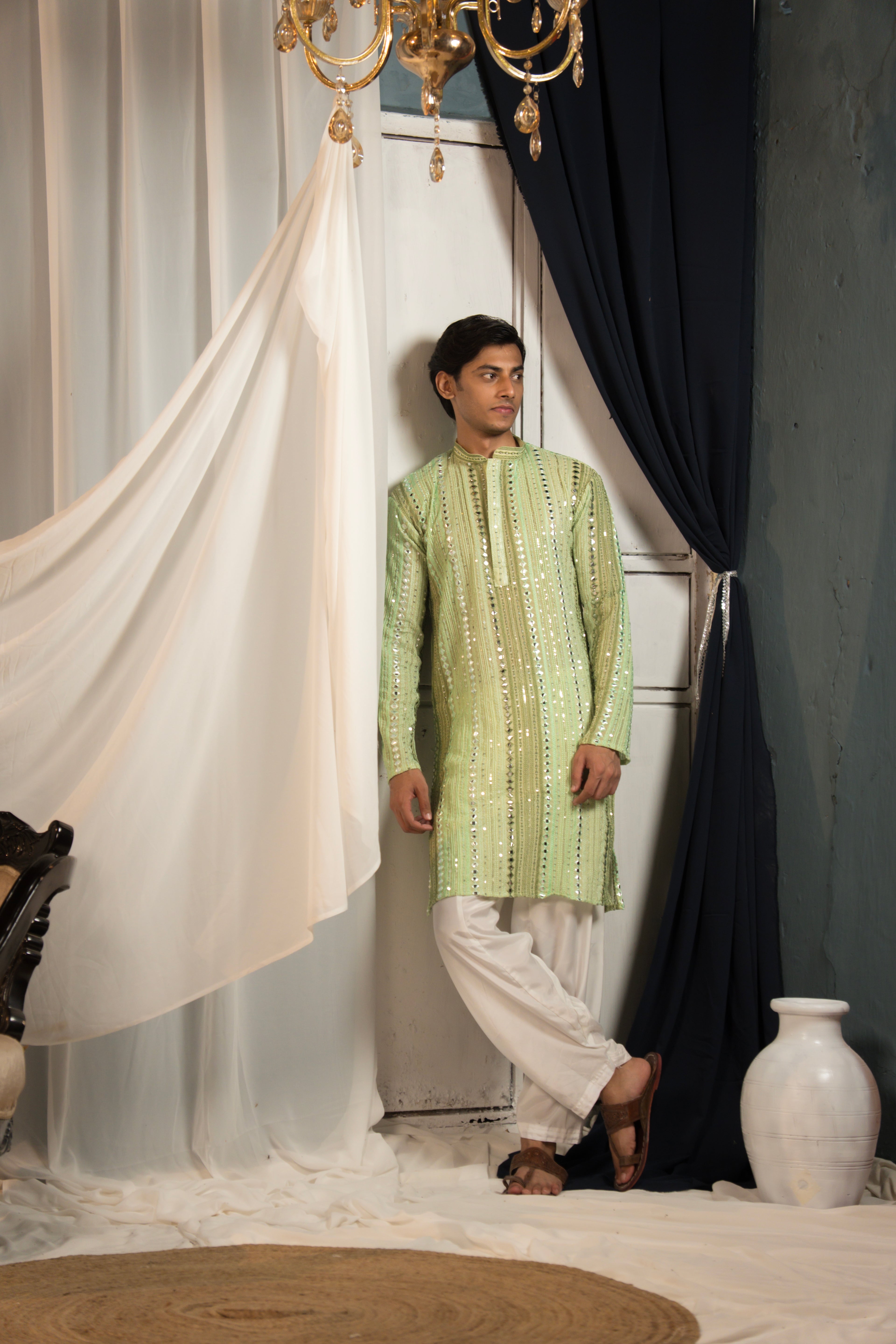 Emerald Green Georgette Kurta