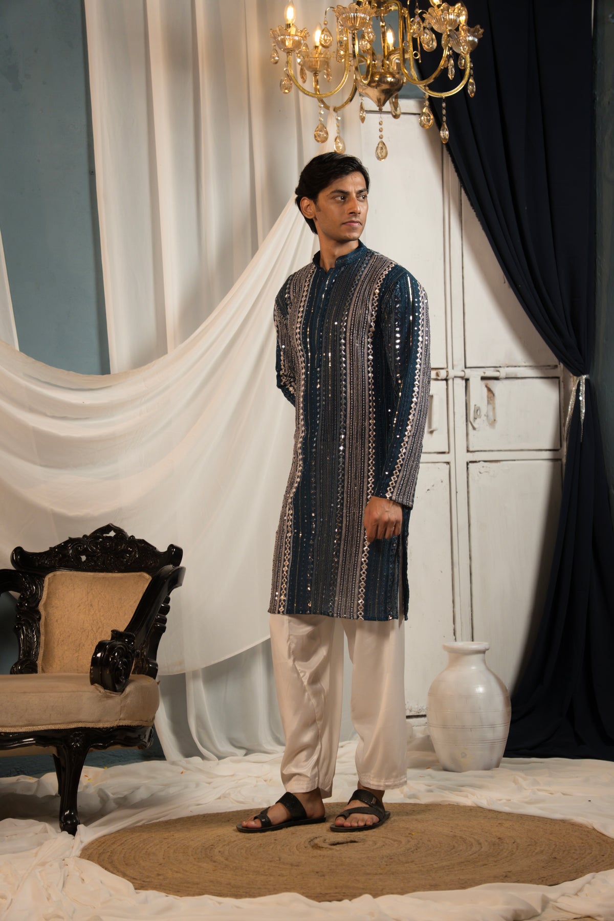 Imperial Blue  Georgette Kurta
