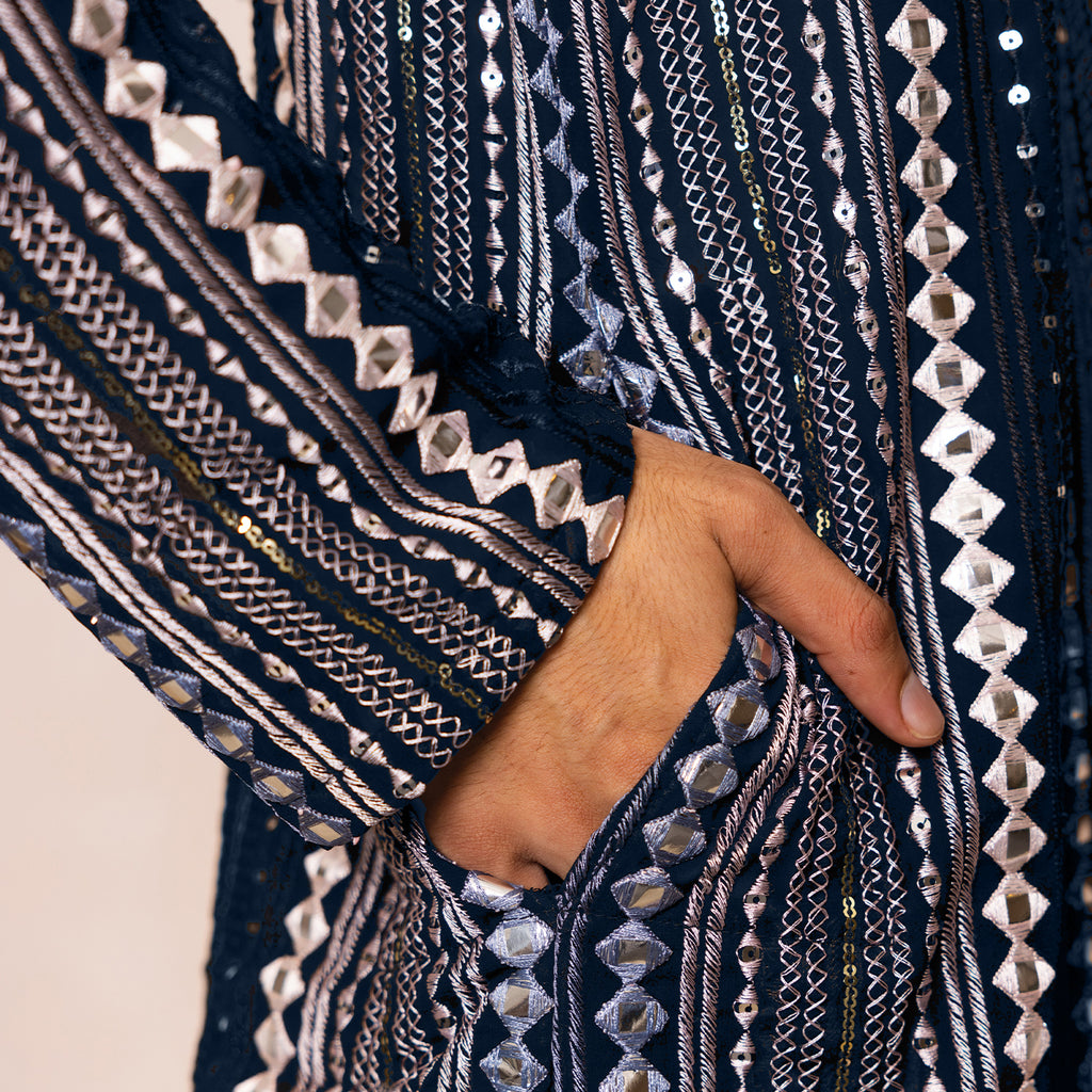 Imperial Blue  Georgette Kurta