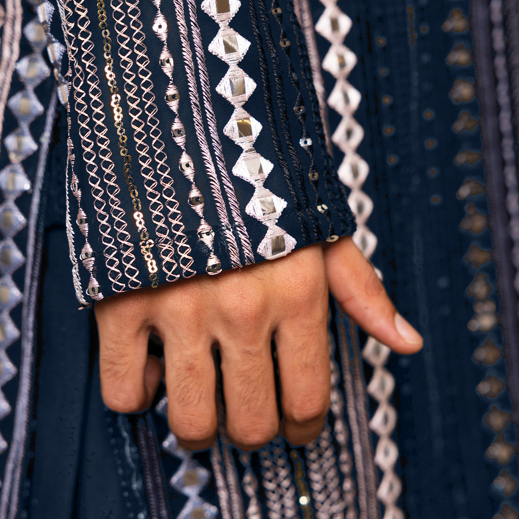 Imperial Blue  Georgette Kurta